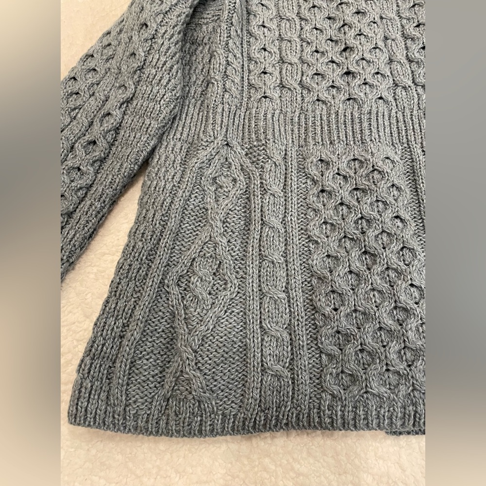Aran Sweater Market blue cabled cardigan - Picture 12 of 14